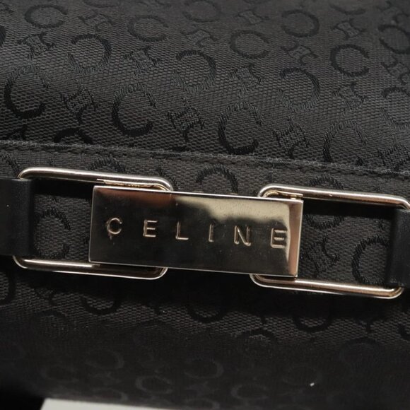 CELINE C Macadam Canvas Hand Bag Black Silver Auth bs24420 - Picture 11 of 15
